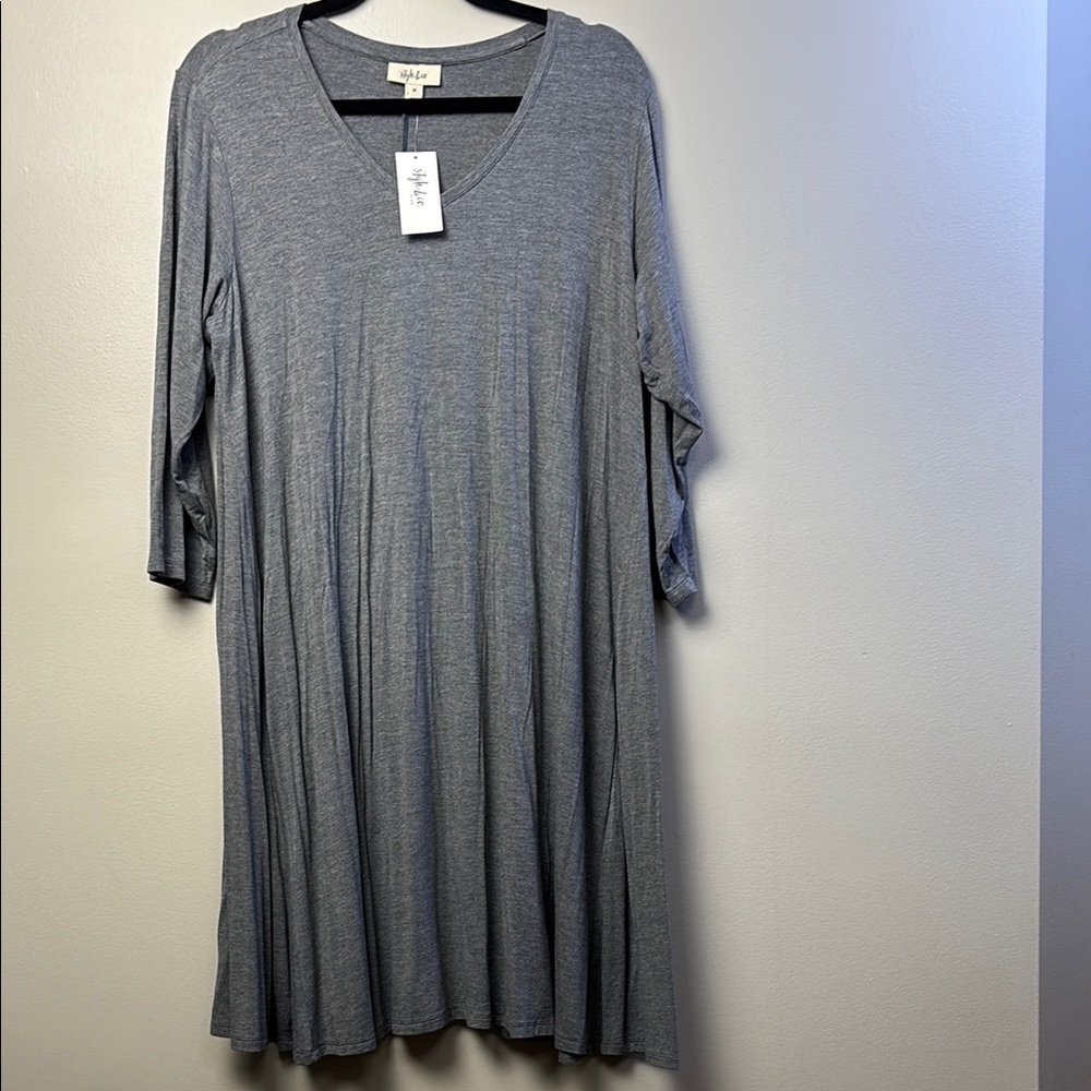 Style & Co. Heather Gray A-Line Dress